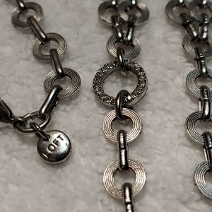 LOFT Silver Necklace With Rhinestone Accents